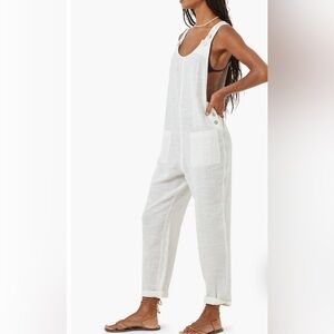 LSPACE NEW freya 100% cotton cover-up jumpsuit -cream -medium